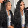 Bling Hair Female 32" Kinky Curly Human Hair Wig, Pre-Plucked Lace Front Wigs, 13x4-13x6 HD Transparent Lace Frontal Wig, 180% Density Natural Black sohochic