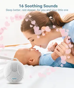 Portable Sound Machine for Baby - White Noise Machine with Night Light for Nursery | 16 Soothing Sounds | Shush | Travel | Registry Gift | Sleep Soother | Baby Shower