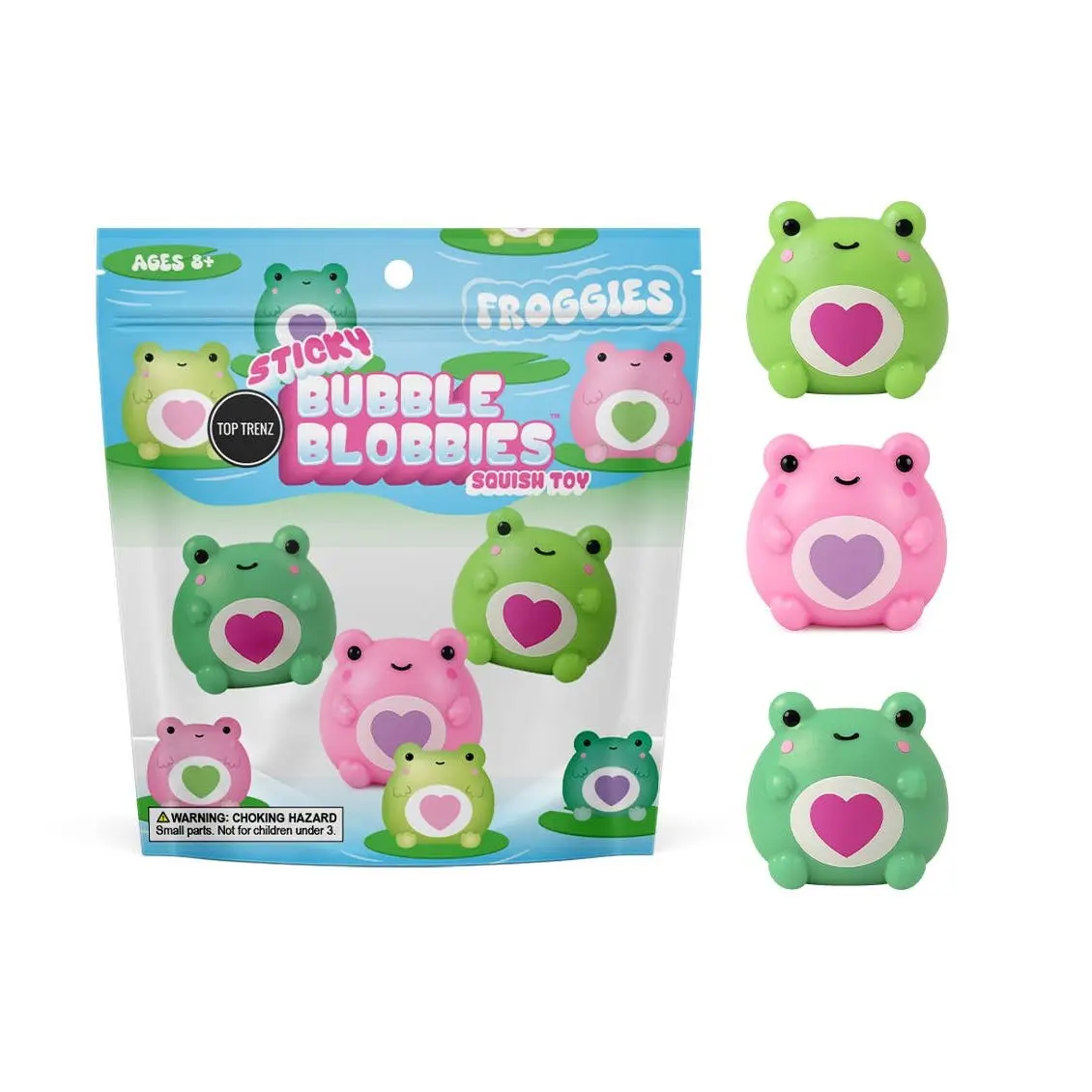 Top Trenz Sticky Bubble Blobbies Frogs (3-Pack)