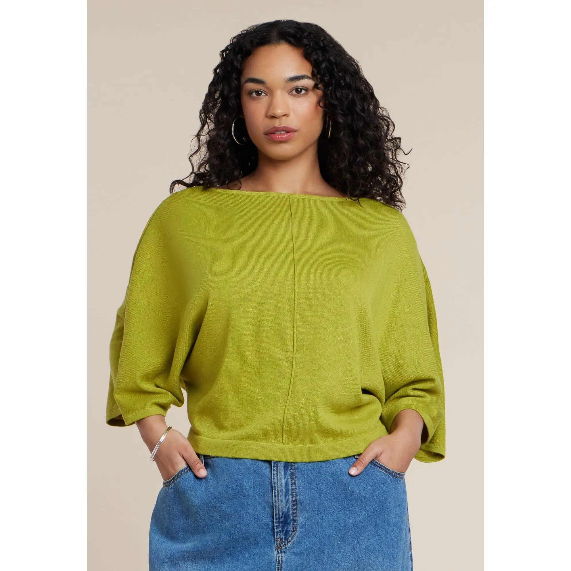 ELOQUII Women's Plus Size Oversized Cape Sweater