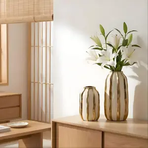 Modern Ceramic Vase for Living Room Decor, Creative Floral Arrangement Holder, Dried Flower Display Piece, Minimalist Home Ornament