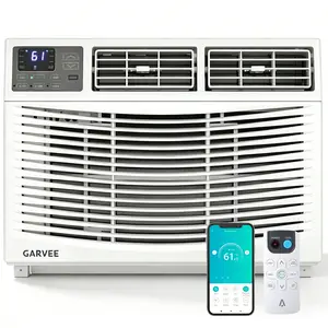 Garvee 12,000 BTU Window Air Conditioner with WiFi,Cool Rooms Up to 550 Sq.Ft.,Smart Window AC Unit with Smartphone App or Remote Control,3 Fan Mode,Sleep&ECO Mode,Washable Filter,for Bedroom Apartment Office