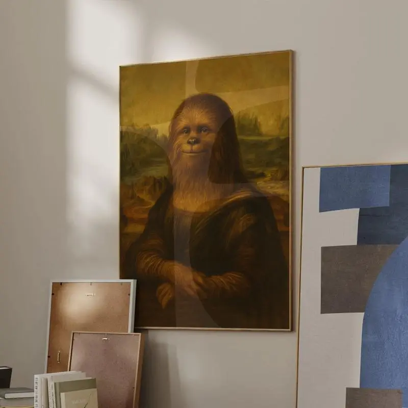 The Mona Chew Funny Space Beast Parody Artwork Print, UV-Tested Multi-Size Meme-Themed Home Decor Poster for Movie Room Wall Decor