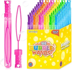 48 Pcs Bubble Wand in 6 Colors, Bubble Wands Bulk for Kids Favors, Favors for Summer Toys Gift, Indoor Activity, Birthday, Wedding, Goodie Bags Stuffers