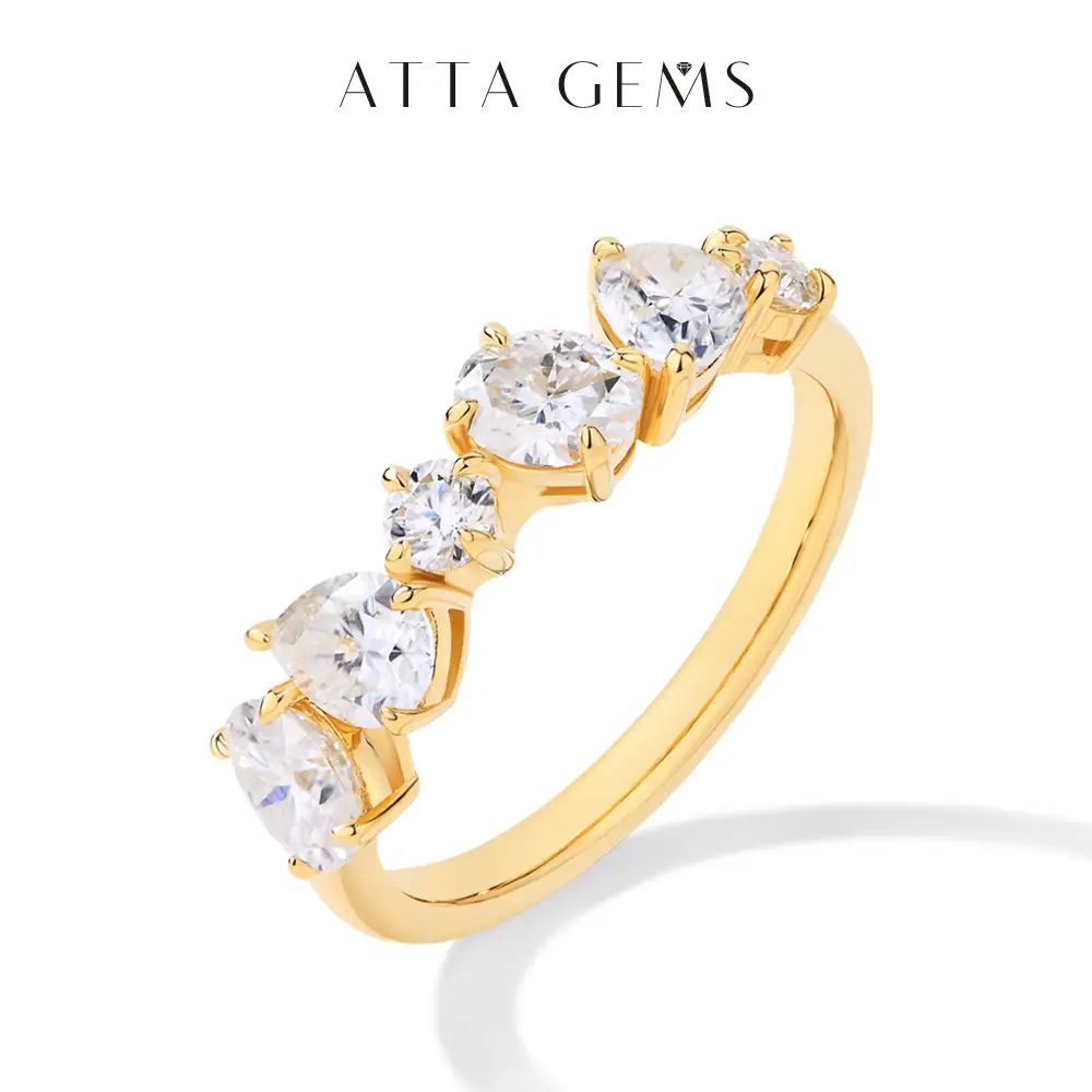 Pear&Round&Oval Cut sparkling Synthetic Moissanite ring D Color VVS1 Anniversary Gift R142