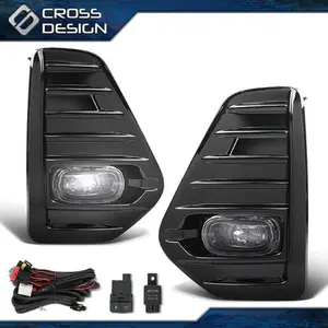 CROSSDESIGN Fog Lights Lamps LED DRL W/Bezels Switch Harness Kits Fit For 21-23 Nissan Kicks