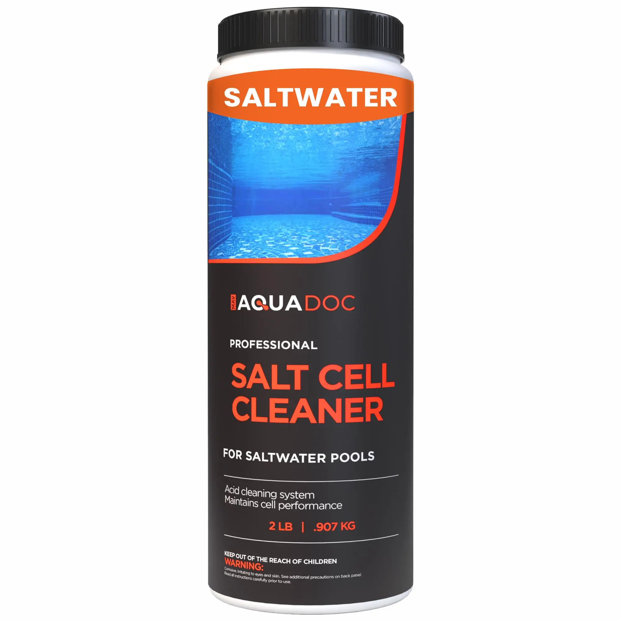 AquaDoc Salt Cell Cleaner for Saltwater Pools - Reduce Buildup & Support Generator - 2lb Made in USA