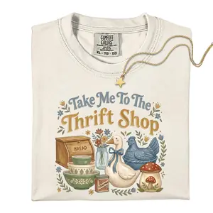 Take Me To The Thrift Shop T-Shirt, Vintage Thrifting Graphic Tee, Aesthetic Retro Thrift Lover Apparel , Unisex Fit Design, Gift for Men and Women