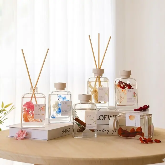 SONG CHAO 500ml Reed Diffuser Set - Natural Rain Jasmine Aroma for Home, Bedroom, Office - Long Lasting Fragrance