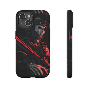 Call of Duty Ghost Phone Case, Gamer Tough Shockproof Protective Cover, Soft Back Anti-Drop Design, Gaming Accessory Gift, Compatible with iPhone 11-17 Pro Max/Plus and Samsung Galaxy S23-25