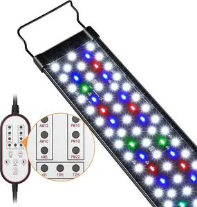 Aquarium Light, 14W 24/7  Mode - Sunrise/Daylight/Moonlight Mode and Custom Mode with Expandable Bracket, Adjustable Timer and 7 Color Brightness for 12~18IN Fish Tank