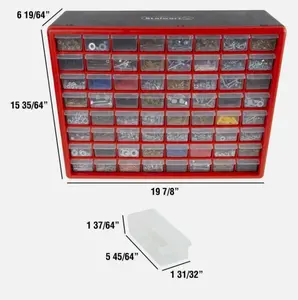 64 Drawers Storage Box Tools Crafts Beads Table Top Wall Mountable Bin Sorter