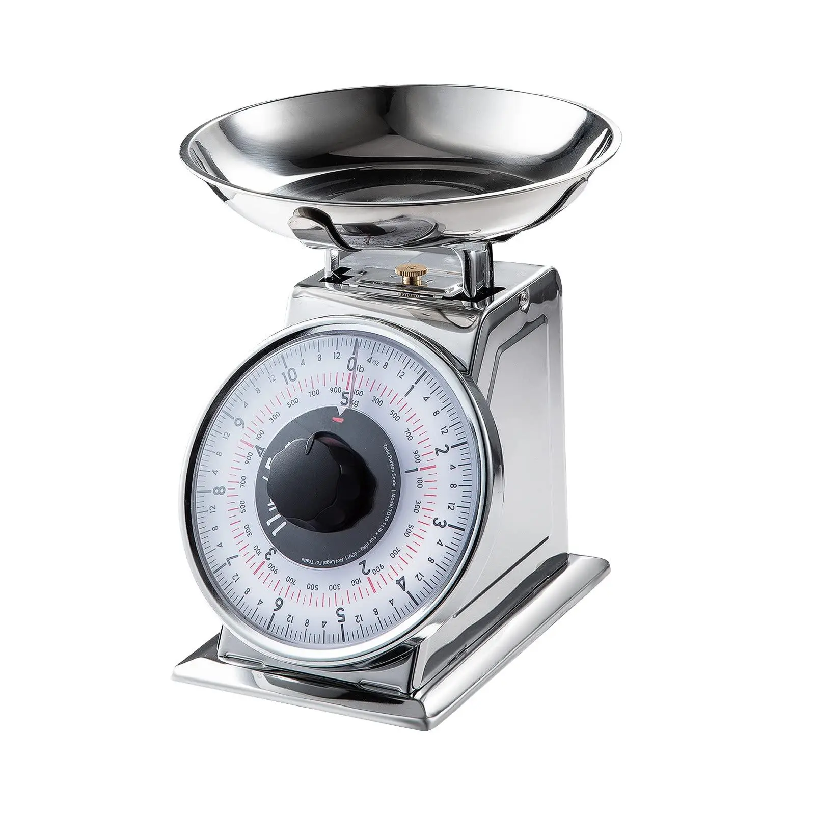 11lb Analog Mechanical Kitchen Weighing Food Scale With Bowl  Tare Function Retro Style Stainless Steel