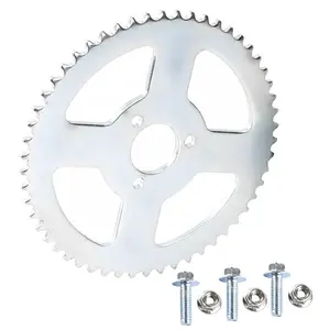 54T T8F Chain Sprocket - Rear, 35mm 1.38 Inch Inner Diameter, 3 Holes - for 47cc 49cc Mini Dirt Pocket Bike Scooter ATV UTV Quad Moped Buggy Lawn Mower Dune 4 Wheeler Tricycles with 2 Stroke Engine