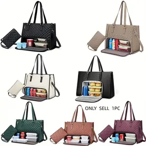 2-in-1 Lunch Bag Set | Leakproof Insulated Cooler + Storage Tote - Non-Food Contact, Reusable Lunch Bag, Perfect for Back to School & Travel, Durable Lunch Bag