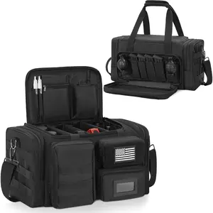 ‌Tactical Pistol Range Bag - Duffle-Style Organizer with Ammo Pockets for Shooting Practice