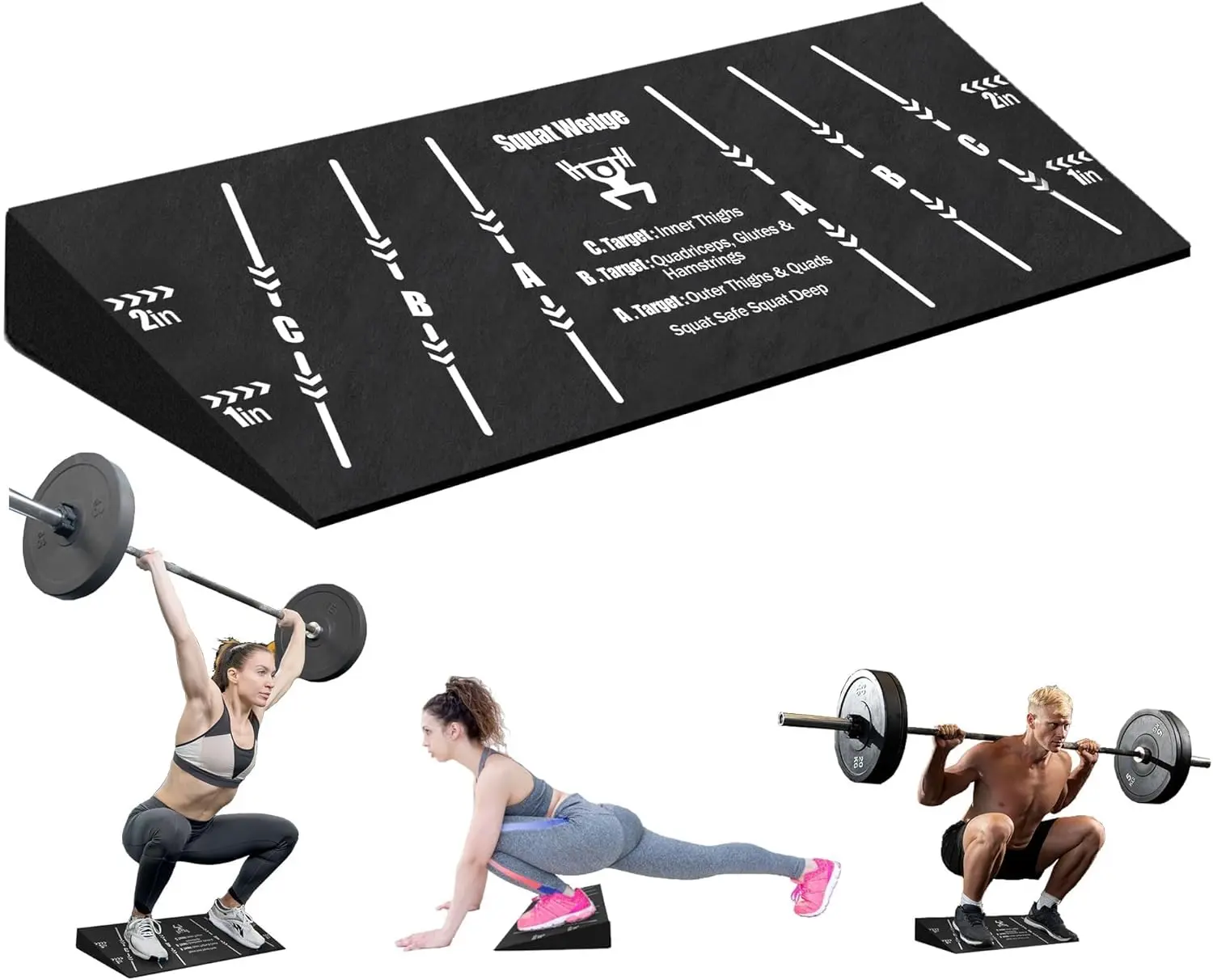 1-Piece Squat Wedge Block, Heel-Elevated Slant Board for Weightlifting, Home Gym Yoga Foam Wedge