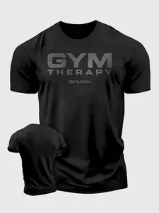 Men's 'Gym Therapy' Performance T-Shirt – Premium Moisture-Wicking Athletic Tee, Quick-Dry Breathable Fabric, Bodybuilding Fitness Training Top, Lightweight Workout Shirt for Gym Exercise Sports Daily Wear