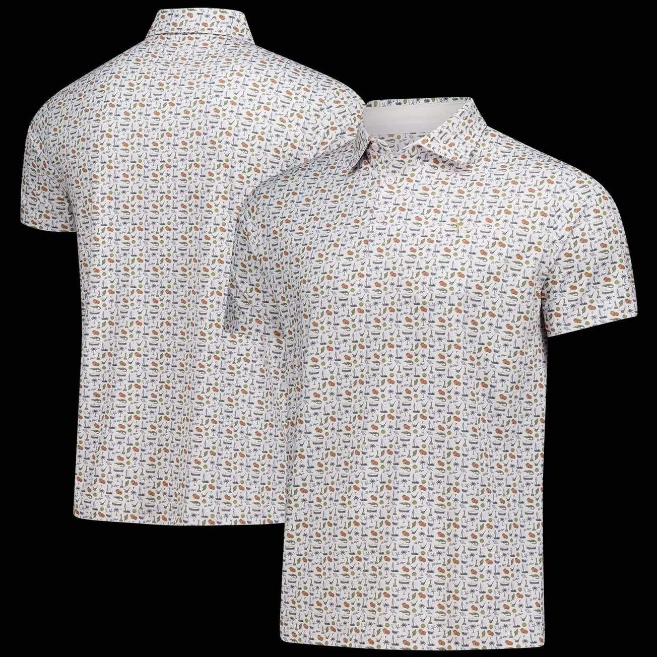 THE PLAYERS Barstool Golf Florida Garb Printed Polo - White