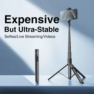 RTAKO Selfie Tripod & Stick for Phone, Open with One Click, Wireless Remote Included.