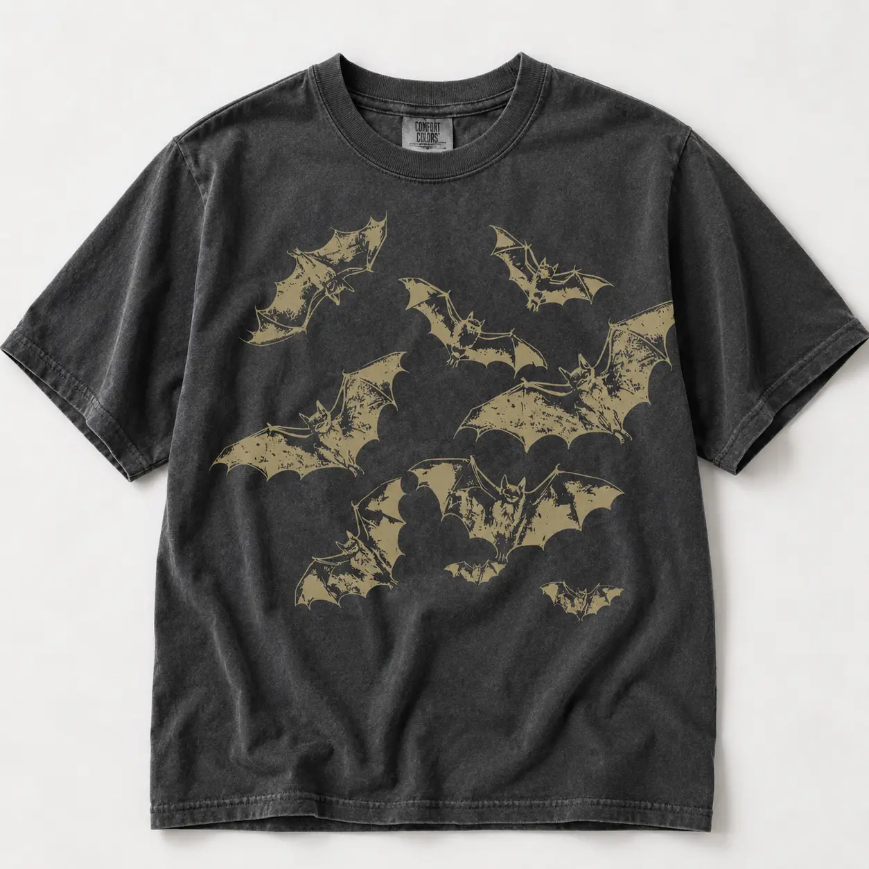 Comfort Colors Vintage 90s Style Bat T-shirt, Retro Gothic Shirt, Vintage Halloween Tee, Goblincore Shirt, Vintage Gothic Vampire Bats Tee - TrendWear USA