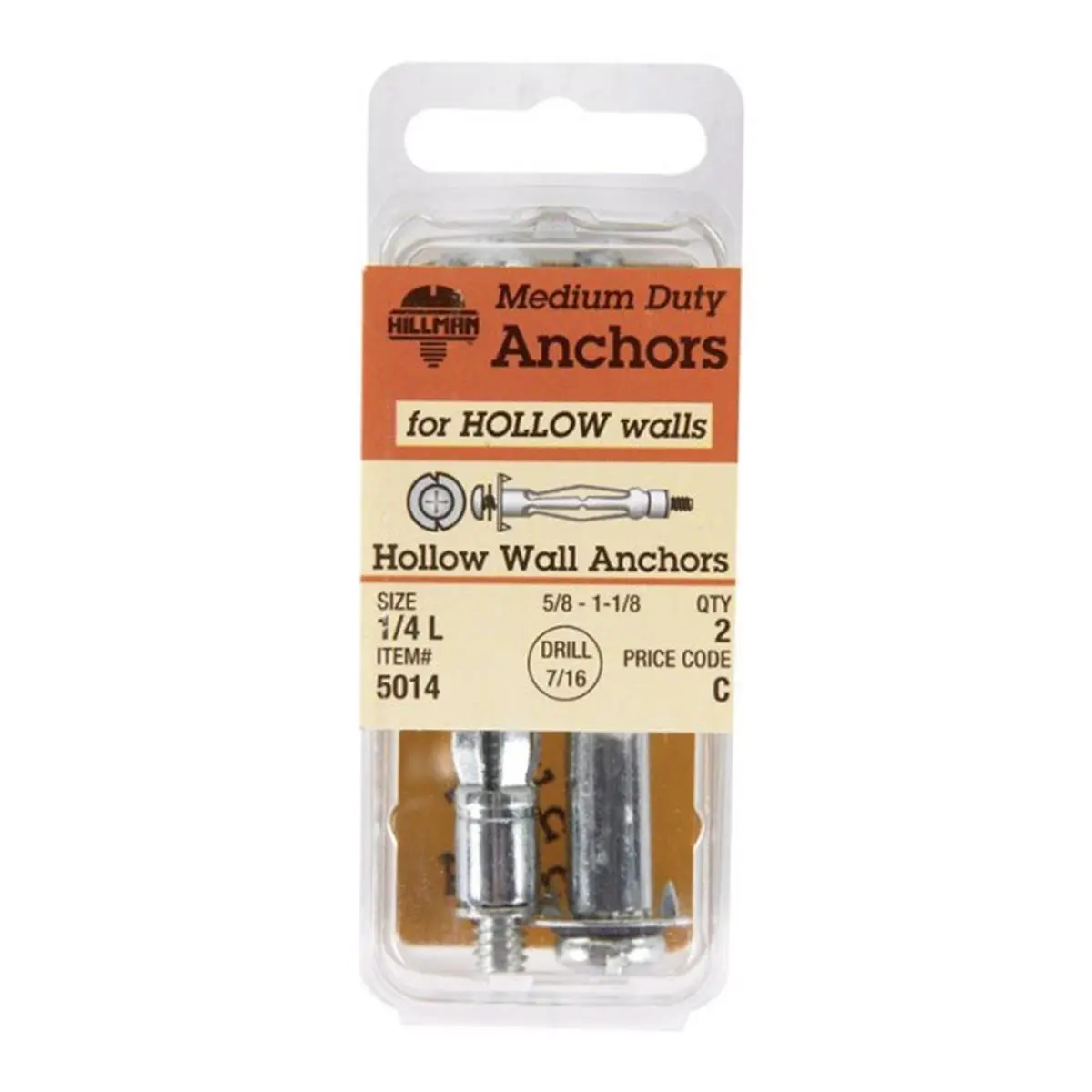 Hillman 5014 212 MAIN Large 0.25 in. Spider Grip Hollow Wall Drywall Anchors - Pack of 6