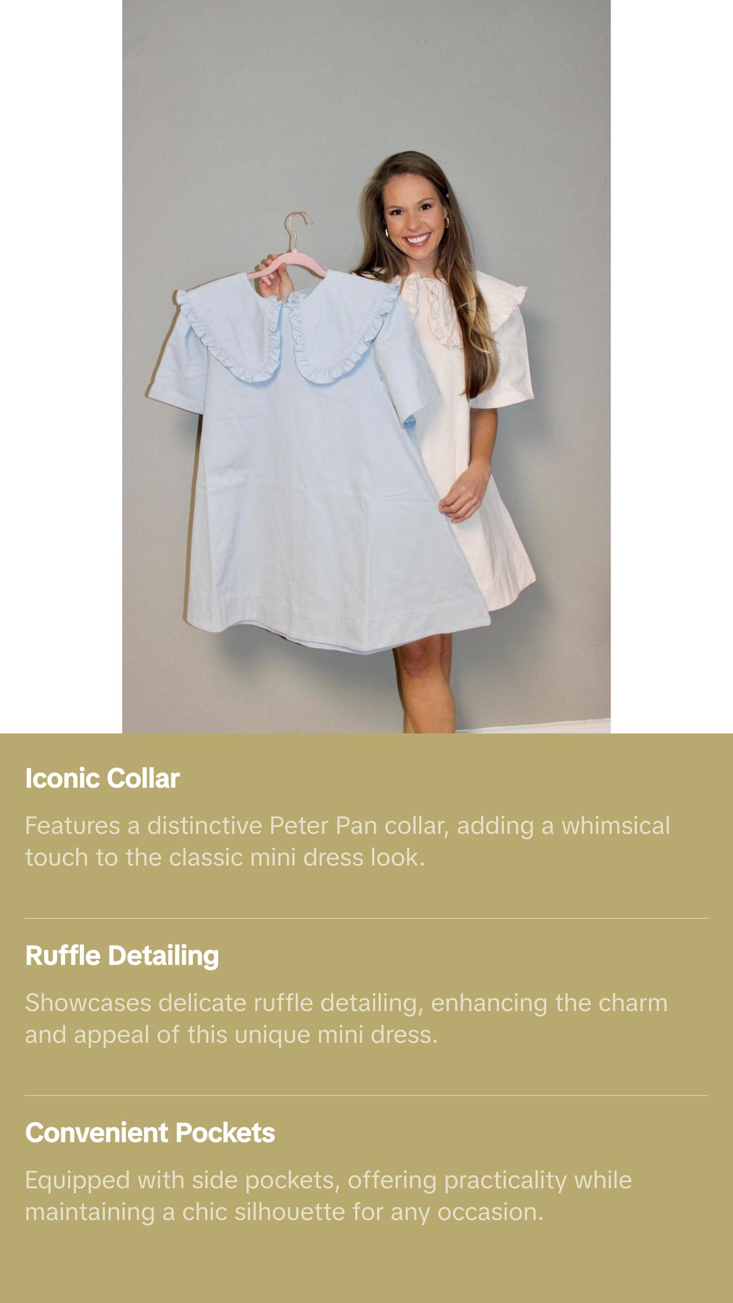 ECRU PETER PAN COLLAR MINI DRESS