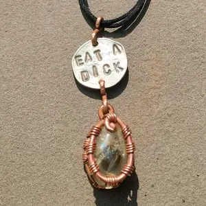 "Eat a Dick" Citrine Necklace (Adjustable)