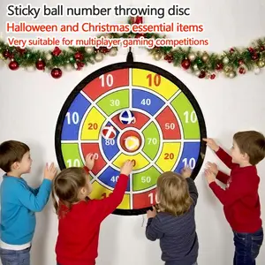 12 Sticky Balls / 6 Dart Board Set Indoor Outdoor Toy Parent-Child Interaction Birthday Gift Party Game Supplies