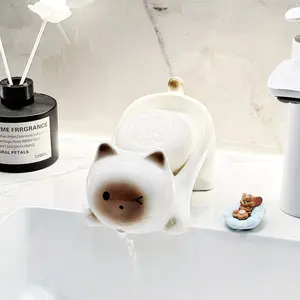 1 PC Soap Box - Creative and Cute Hand Soap Box with Drainage Tray, Foaming Net, Suitable for Bathroom Soap and Hand Soap, Drainage Box