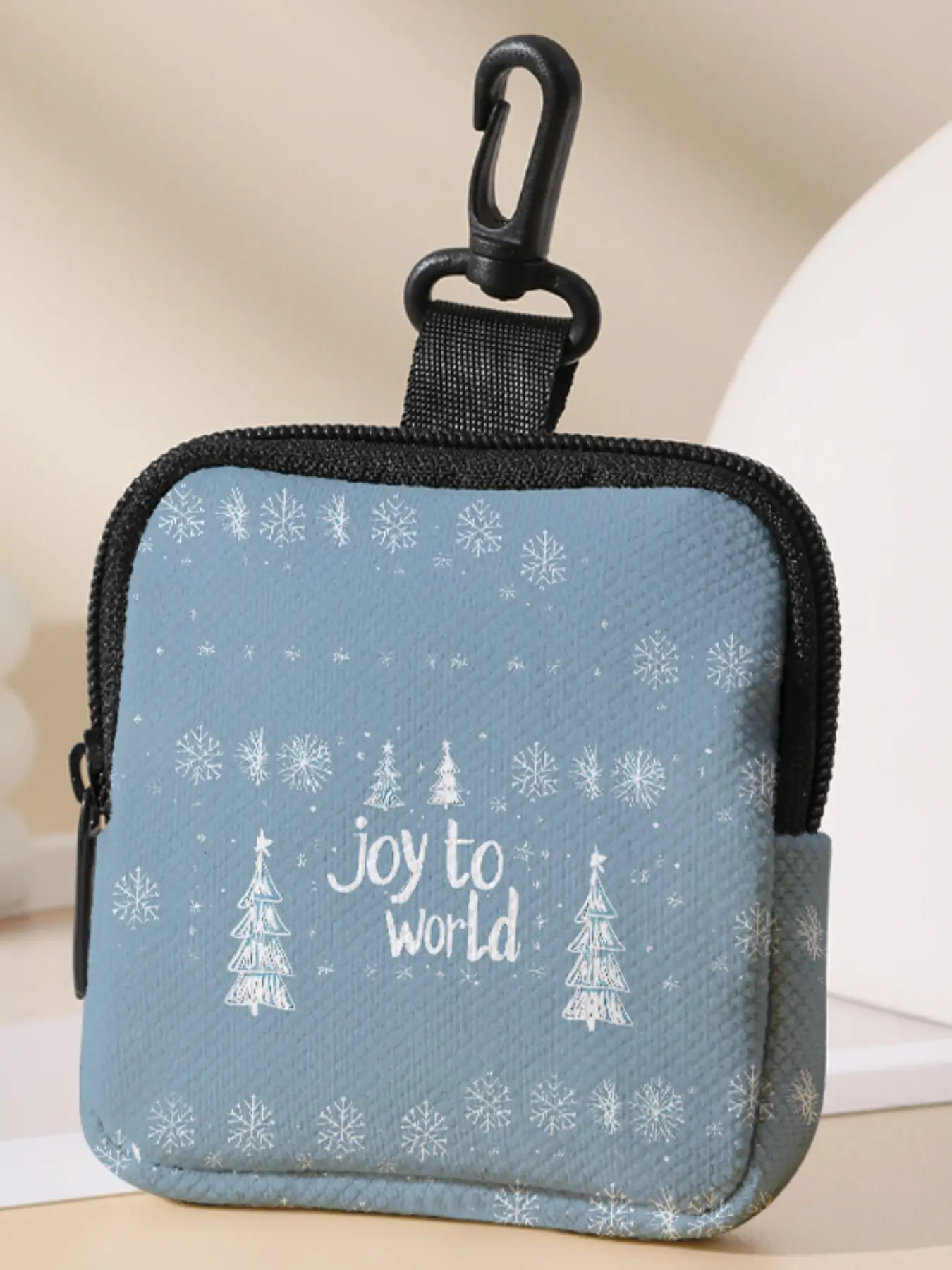 Christmas Tree Pattern Coin Wallet, Multifunctional Storage Bag, Durable Polyester, Digital Printing, Key Card Holder, Ideal Gift
