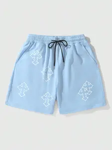 Men's Casual Shorts, Casual Athleisure Shorts - Cross-Inspired Decorative Graphic Apparel, Edgy Streetwear Style, Comfortable Relaxed Fit, Daily Urban & Casual Outing Wear, Shorts for Streetwear Enthusiasts, Bold Fashion Lovers, Casual Wear Fans