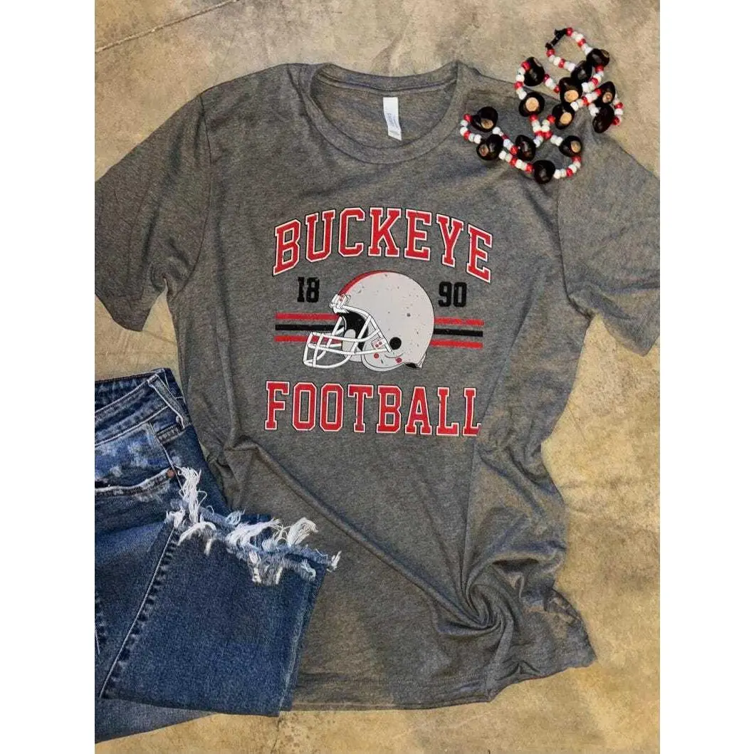 Buckeye football Tee vintage Ohio Shirt ~ Unisex Apparel Relaxed Fit Printed In The Usa Clothing