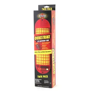 212 MAIN Quikstrike Fly Abatement Strip - Patented, Curved Shape, Nuisance Fly Control, Twin Pack (2 Strips)