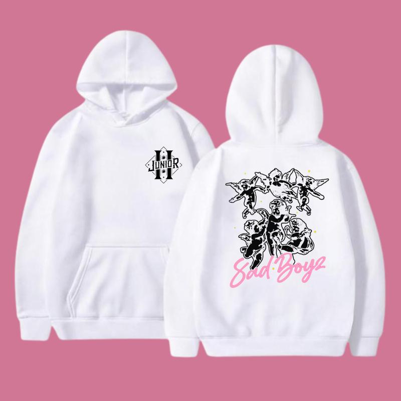Sad Boyz Junior H Hoodie, Sweatshirt, T-Shirt, Angel Graphic Hoodie For Men And Women, Urban Streetwear Black Hoodie, Oversized Fall Sweatshirt, Soft Cotton Hoodie Gift For Sad Boyz Fans