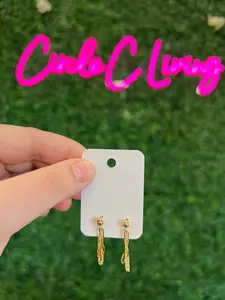 Dangling Chain Earrings - Gold