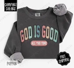 God is Good Comfort Colors Sweatshirt, Religious Women's Crewneck, Christian Women's Sweater