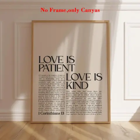Vintage Poster Wall Art Print, Corinthians Chapter 13 Bible Verse Canvas Painting, Unique Creative Home Decor for Living Room & Bedroom, Unframed Art Print, Canvas Prints, Artwork
