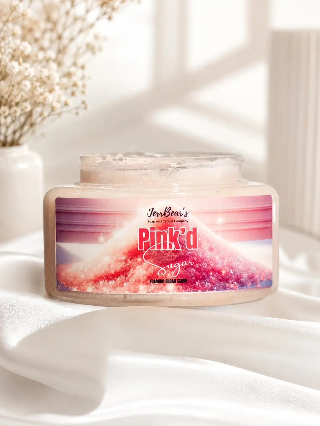 JerrBear's Foaming Sugar Scrub | Exfoliating Body Polish | Whipped Shower Scrub for Soft, Smooth Skin | 8 oz