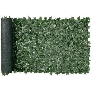 fathersdaygift VEVOR Ivy Privacy Fence, 39x 98 in Artificial Green Wall Screen, Greenery Ivy Fence with Mesh Cloth Backing and Strengthened Joint, Faux Hedges Vine Leaf Decoration for Outdoor Garden, Yard, Balcony