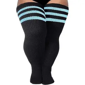 Women's Plus Size Over The Knee Athletic Socks - Soft Cotton Fit for Curvy Calf & Daily Wear