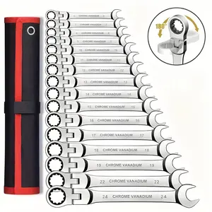 OUDISI Adjustable Socket Wrench Set - Chrome Vanadium Steel, 180° Shaking Head Ratchet Wrench, Quick-Adjusting Labor-Saving Metric Tool for Auto Repair, Industrial Maintenance