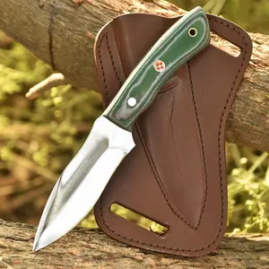 Premium Fixed Blade Hunting Knife | G10 Handle Grip | Razor Sharp Steel Blade | Leather Sheath Included | Outdoor Camping & Survival Knife Edc Multi Tools