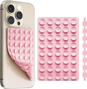 Phone Sticky Grip, 2 Pack Silicone Suction Phone Case Mount,Non Slip Sticky Grips for Mirrors & Tiles, Phone Sticky Grip for Content Creators, Makeup,