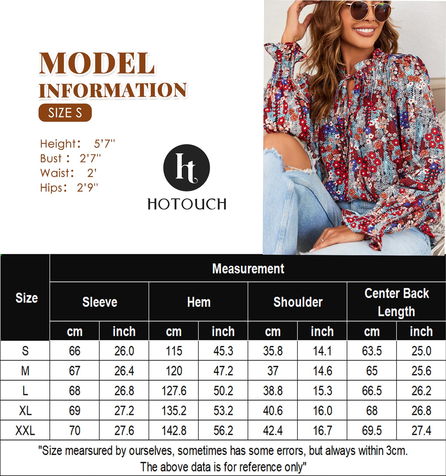Womens Long Sleeve Tops Boho Floral Printed Blouses Casual V Neck Pleated Drawstring Peasant Shirts