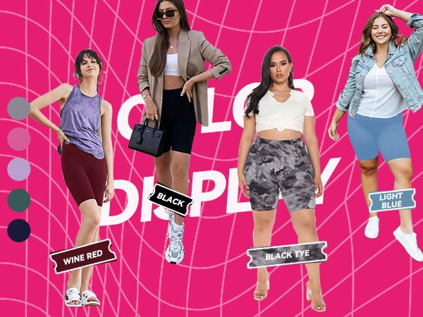 SHOWITTY High Waisted 3 Pack Women's Biker Shorts with Pockets, 11" Plus Size Lightweight Spandex Yoga Workout Running Shorts for Casual Daily Wear SHOWITTY High Waisted 3 Pack Women's Biker Shorts with Pockets, 11" Plus Size Lightweight Spandex Yoga Workout Running Shorts for Casual Daily Wear