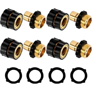 3/4 Inch Garden Hose Quick Connect,  Garden Hose Fittings, Male and Female Water Quick Release Connector (4Pack)