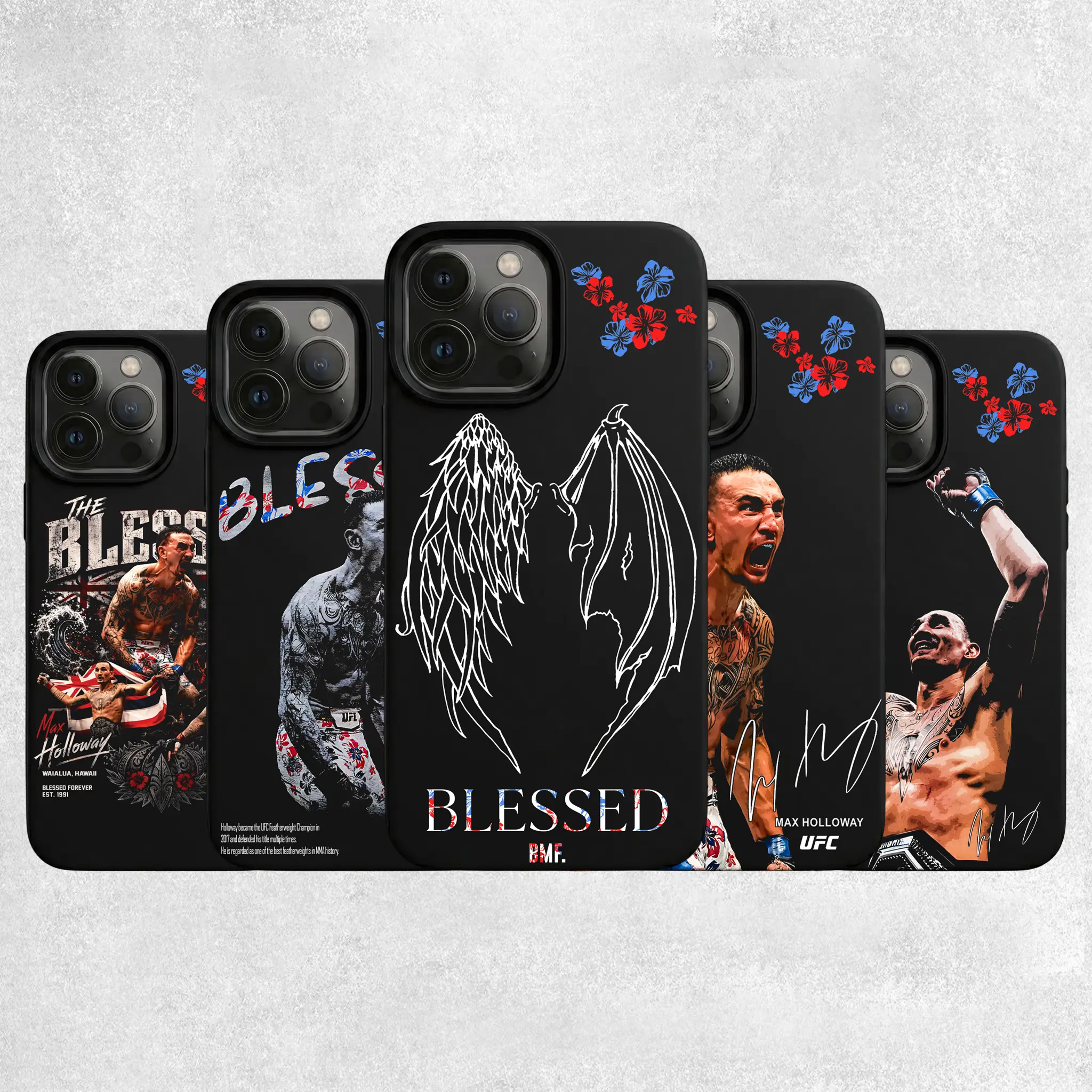 UFC 329 "The Blessed" Max Holloway MMA Phone Case for iPhone 17 16 15 14 13 12 11 Pro Max | UFC Fighter Sports Fan Gift Cover
