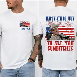 Happy 4th Of July To All You Sumbitches T-Shirt, Retro Smokey And The Bandit Movie TShirt, American History Shirt Independence Day Gift 250 Years Top