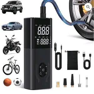 Portable Tire Inflator 180PSI, 6x Faster Air Compressor for Car, 12V DC Tire Pump with Auto Shut-Off for Car, Motorcycle, Bicycle & Ball